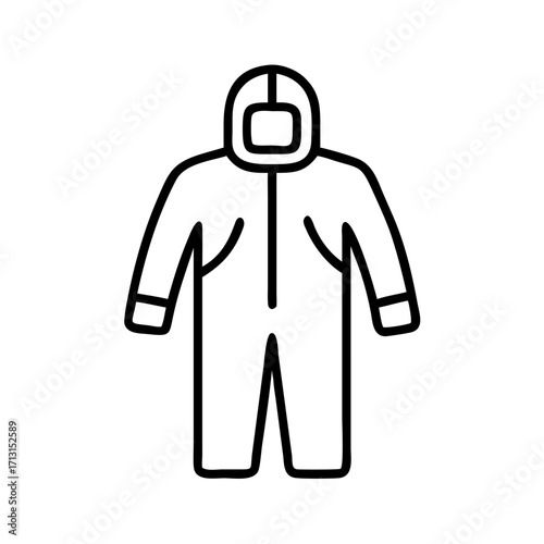 Hazmat suit protective gear personal protective equipment ppe hazmat suit vector icon line art