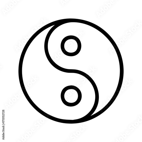 Yin yang symbol vector illustration of balance harmony and duality taoism sign asian culture art