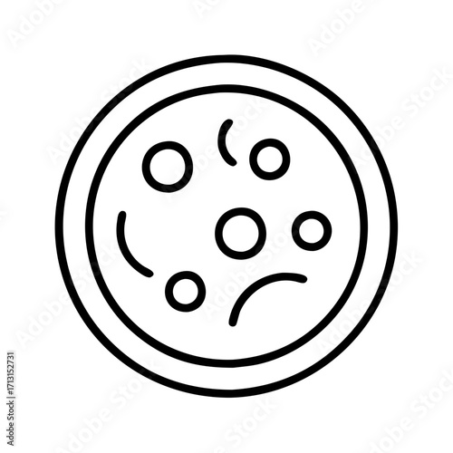 Vector outline icon of delicious pepperoni pizza italian food for restaurant menu and delivery app