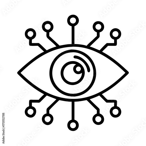 Eye technology vision artificial intelligence ai circuit board cyber security concept design vector