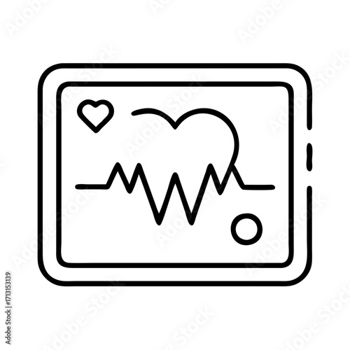 Heart rate monitor vector icon design, medical equipment for healthcare and cardiology analysis