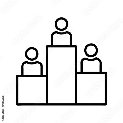 Podium winners success competition achievement ranking award ceremony first place icon vector