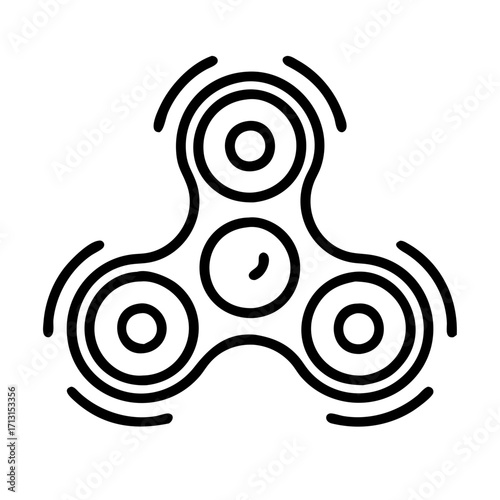 Hand spinner fidget toy vector illustration, stress relief toy, focus and concentration tool design
