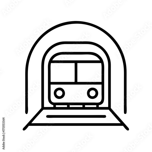 Subway train icon vector illustration underground metro transportation public transit railway line art