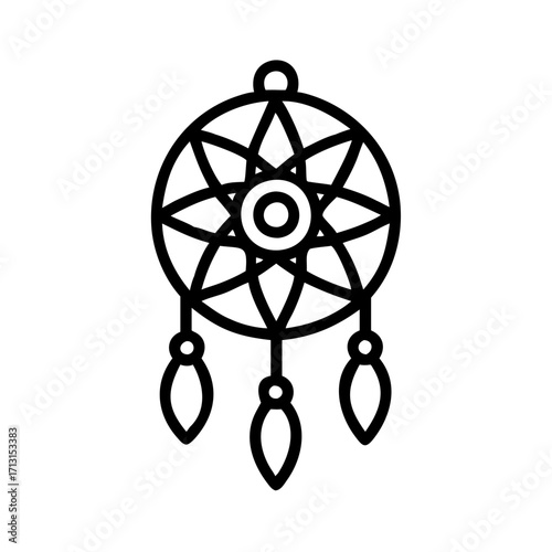 Dream catcher graphic vector illustration, native american symbol for good dreams and spirituality