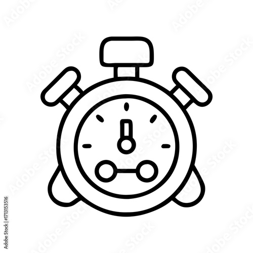 Stopwatch icon timer outline vector image time measurement tool countdown clock symbol chronometer
