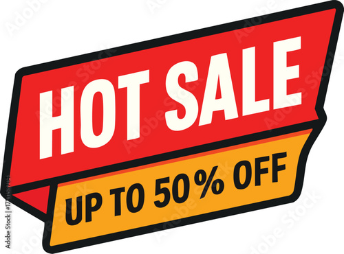 Hot Sale Banner with Up to 50 Off.