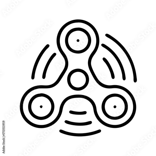 Fidget spinner toy outline vector illustration hand spinner stress relief toy design element graphic