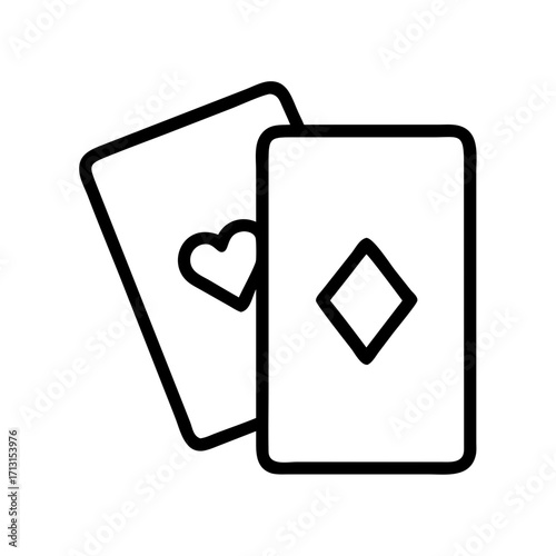 Two playing cards icon vector illustration representing gambling poker casino and card games design 90