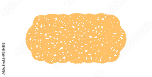 Retro crayon sketched rectangle border doodle in bold orange. Abstract frame with chalk shading and groovy y2k mood. Graphic background for vintage and cool design accent.