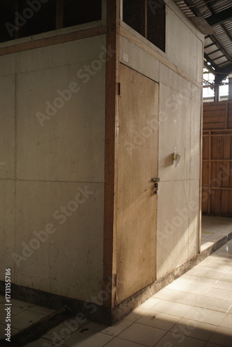 Indoor Partition Room Structure with Door, Shadow, and Architectural Design