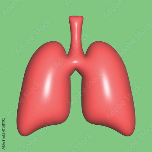 Lungs 3d - human internal organ Vector Icon Design Template. Glossy 3d Human lungs. Sars disease, coronaviruses in the lung. The coronavirus causes the severe illness SARS. Pulmonary hypertension.