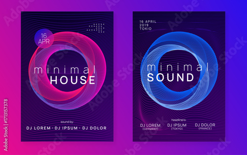Fest Design. Night Club Trance Template. Green Edm Flyer. Soundwave Radio Illustration. Dance Event. Blue Sound Magazine. Electro Vector. Pink Fest Design