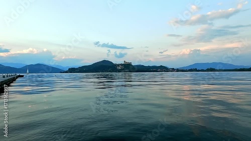 relaxing evening with a view of Angera Castle