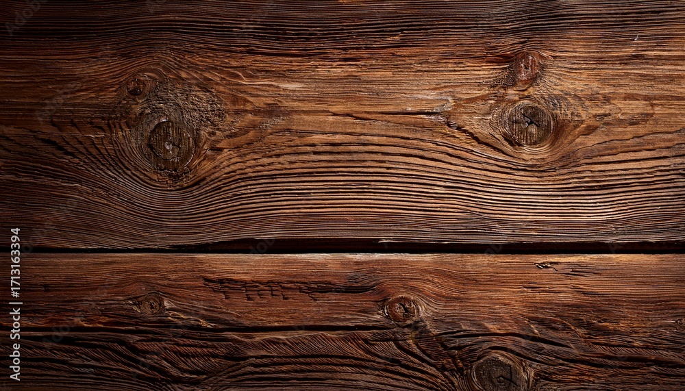 Fototapeta premium Old Brown Wood Texture Plank With Natural Cracks