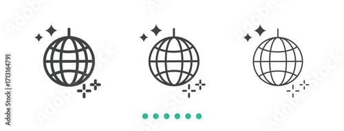 Disco light icon. Thin line icon vector