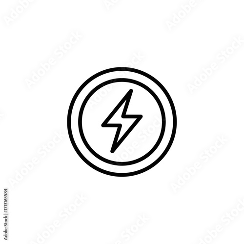 Free Download Lightning bolt icon in a circular frame for energy representation   - GFXLoad