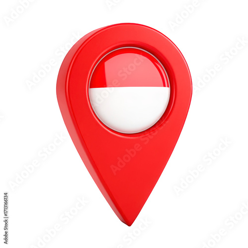 Red Map Pin Icon with Indonesian Flag Design for Location Marking Free Download Red Map Pin Icon with Indonesian Flag Design for Location Marking - GFXLoad