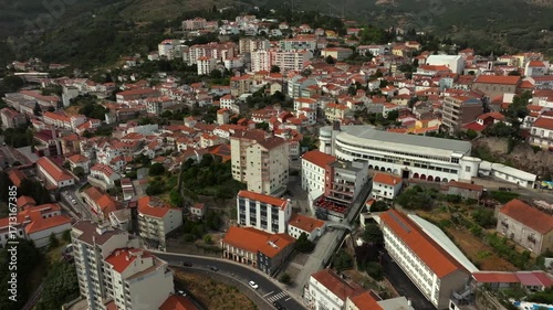 Drone Panoramic View of Covilha Town in Central Portugal