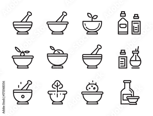 Mortar and pestle herbal medicine grinder
