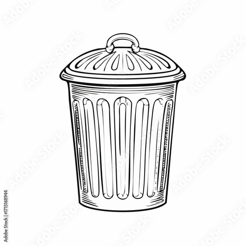 Trash bin with lid outline trash can waste