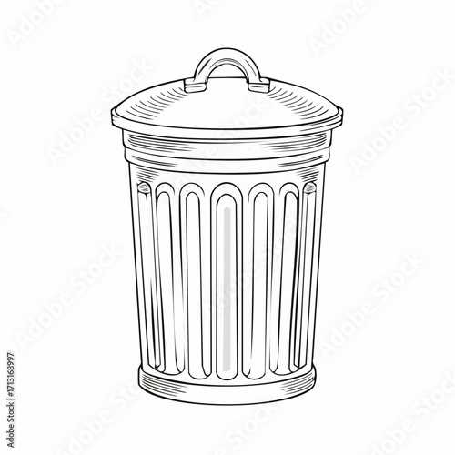 Trash bin with lid outline trash can waste