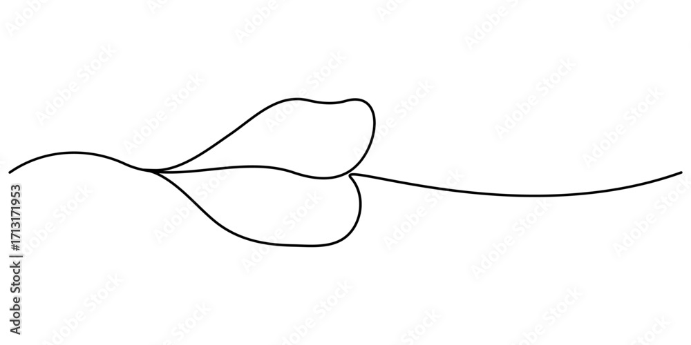 Obraz premium Lips outline minimalist style continuous one line drawing isolated simple design. Beauty lips continuous one line drawing. One line vector illustration of lips. Editable stroke