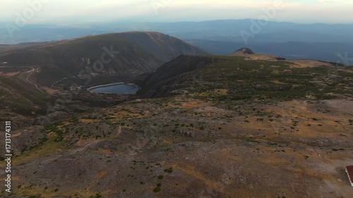 Drone Panoramic View from Highest Point of Serra da Estrela Mountains, Portugal