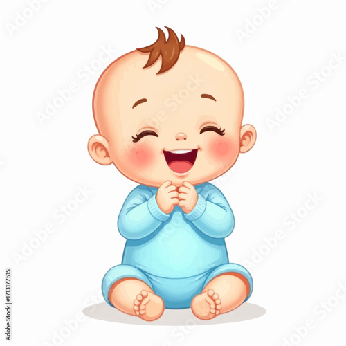 Joyful baby giggling with pure happiness and excitement, perfect for heartwarming designs