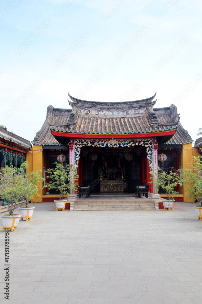 Naklejka premium ベトナムホイアンの街並み風景