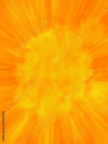 Abstract background illustration in yellow and orange with smokey cloud and light rays