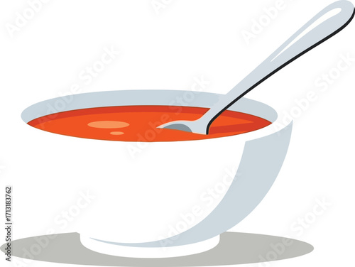 Cozy Bowl of Tomato Soup: a comforting scene of a bowl brimming with savory tomato soup, and a spoon