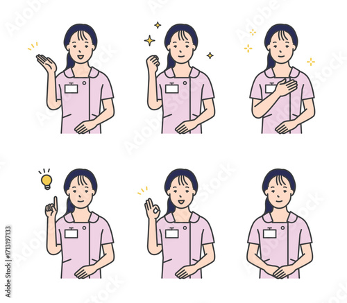 看護師のアイコンセット イラスト素材