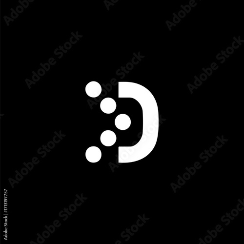 Letter D DNA Helix Minimalist Logo