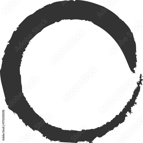원형-원 프레임-브러쉬-붓터치-수묵화-먹물