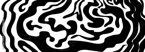 Abstract wavy lines mimic flowing coffee or espresso in a continuous minimal pattern. Perfect for modern packaging, cafe menus, and food blog backgrounds with a stylish monochrome aesthetic.