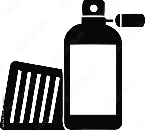 Cleanliness aerosol spray bottle and filter icon for air purification system maintenance and automotive care services symbol