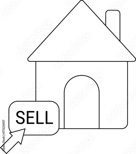 house icon and sell icon with white background