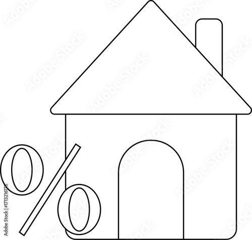 house icon and percent icon with white background