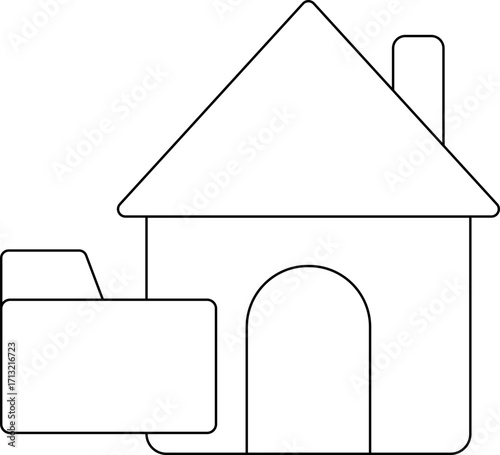 house icon and folder icon with white background