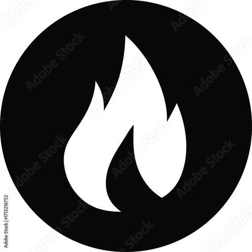 Fiery flame icon symbol represents heat energy danger fire symbol safety alert combustion ignition energy source hot element