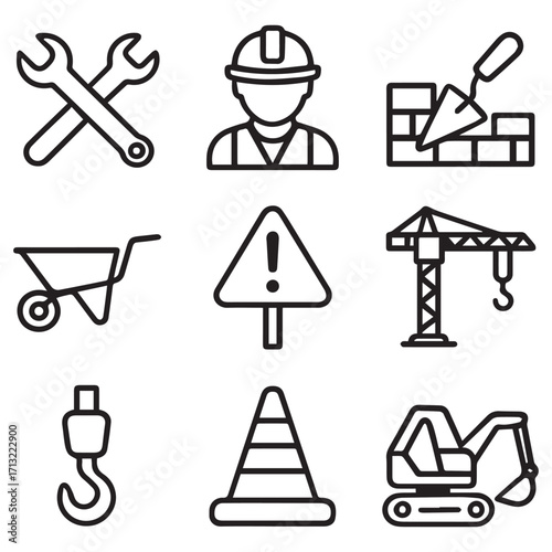Construction set icon, construction 