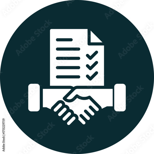 agreement icon isolated on white background. vector illustration icon for  business brokerage