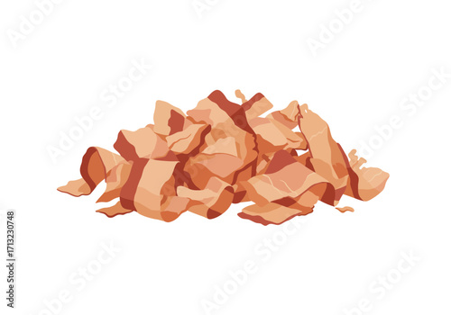 Pile of vectorstyle rendered bacon strips showing both fatty and lean components
