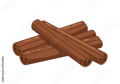 Stacked cinnamon sticks brown cylindrical slightly glossy and curled