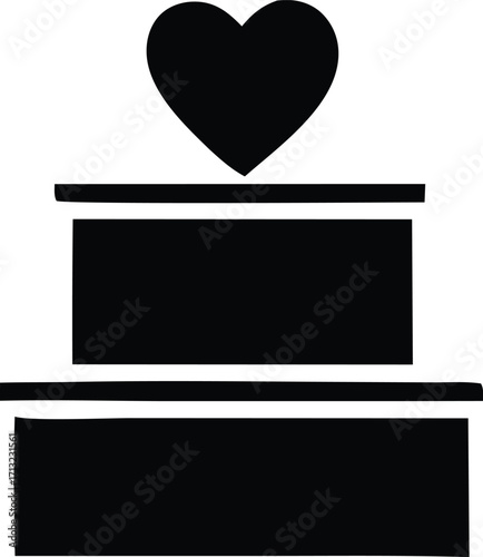 Charitable giving heart symbol icon donation box concept for charity fundraising and generosity