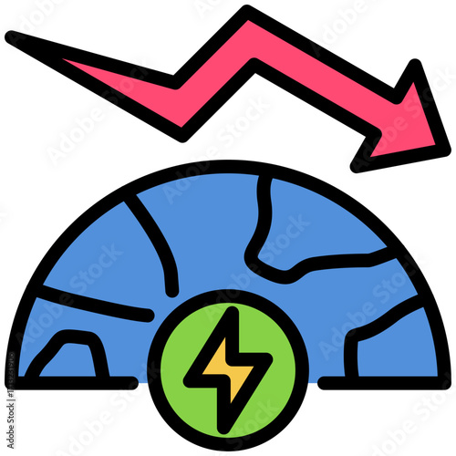 energy crisis icon isolated on white background. vector illustration icon for market fluctuation