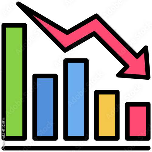 crisis icon isolated on white background. vector illustration icon for market fluctuation