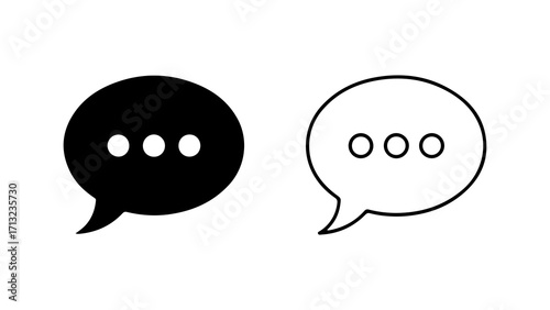 Set of two chat bubble icons with ellipsis symbol.