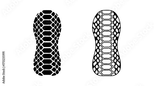 Set of two snake belly scale pattern vector illustrations.